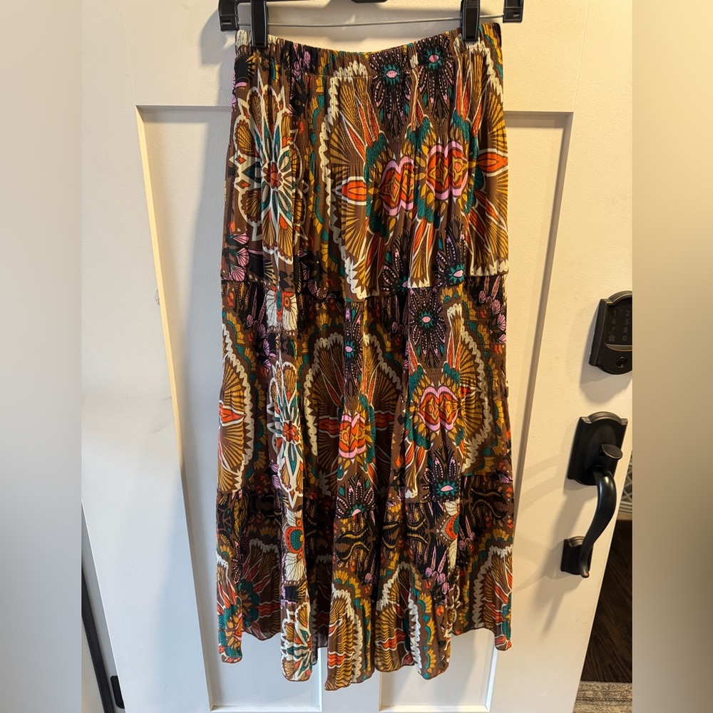 Floral Bohemian A-Line Maxi Skirt - Picture 4 of 5